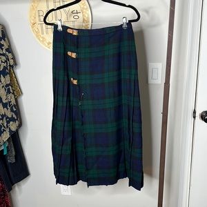 Vintage Ralph Lauren 100% Wool Maxi Pleated Skirt - Sz 14